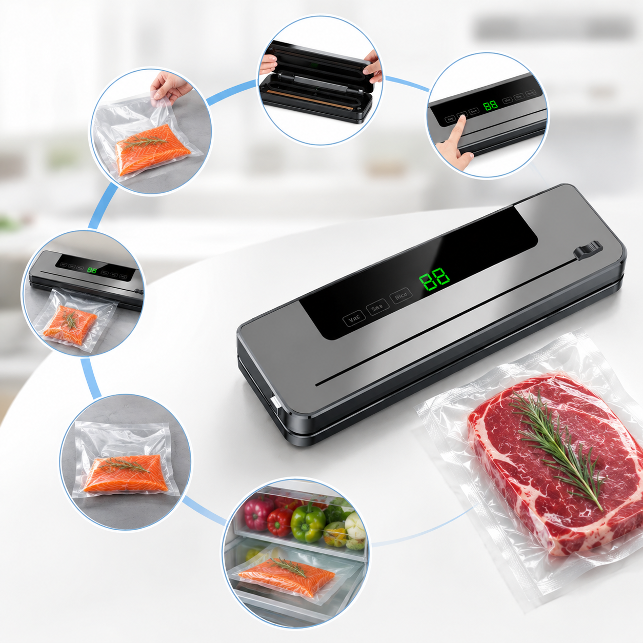 Vacuum Sealer Machine for Food Storage – Automatic Food Vacuum Sealer