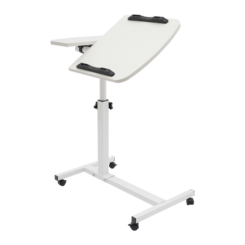 Adjustable Laptop Desk Stand Tilting Overbed Table with Wheels Mobile Laptop Table Foldable Rolling