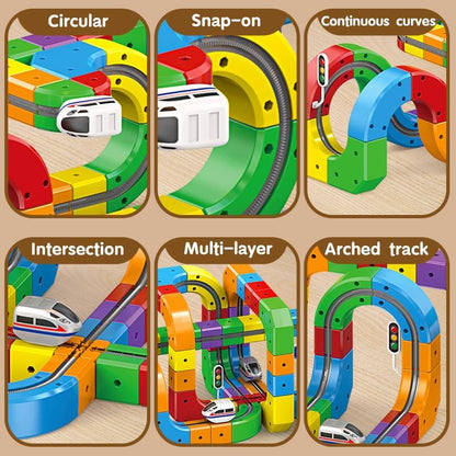 Electric Train Set Flexible Race Track Toys for 3 4 5 6 7 8 Years Old Boys and Girls