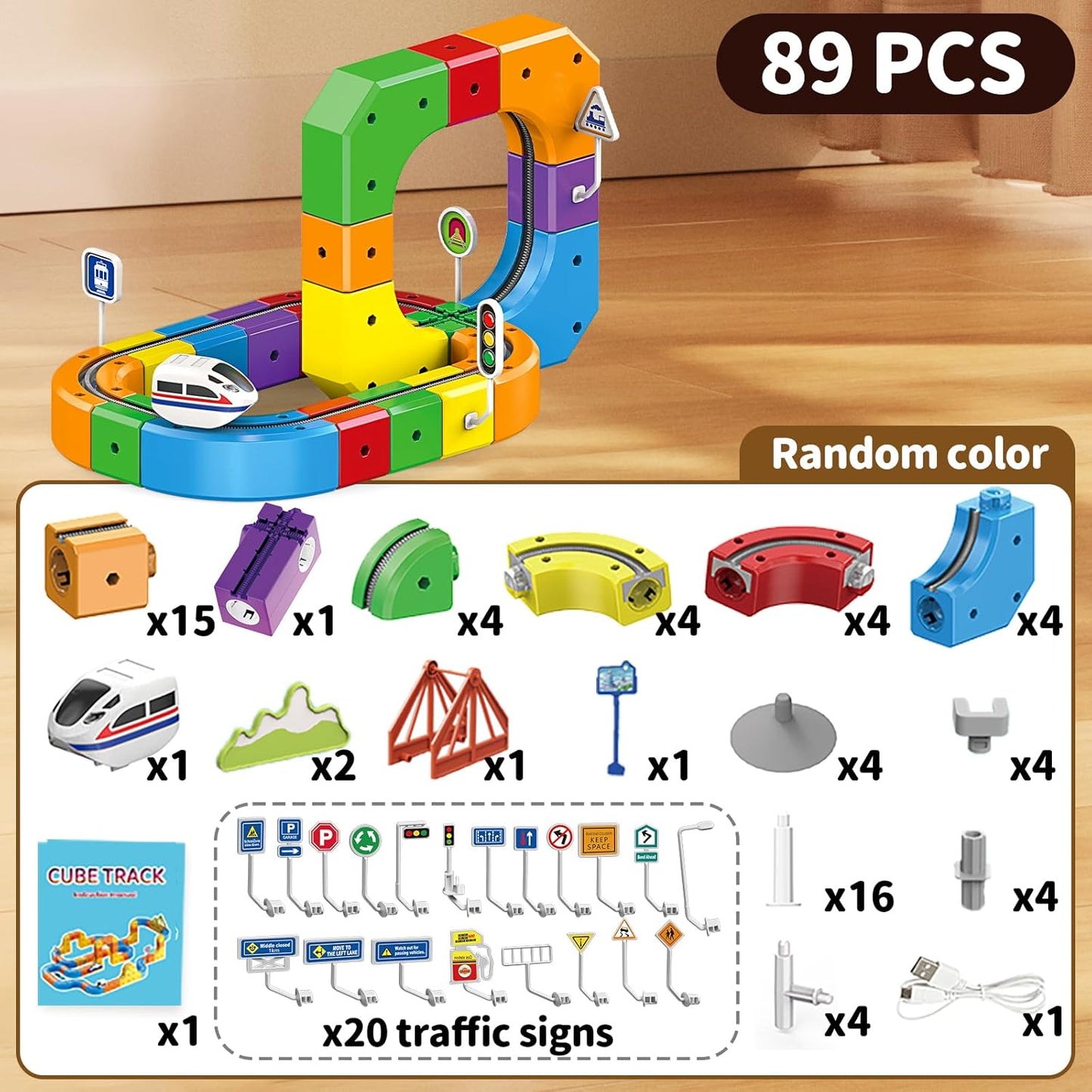 Electric Train Set Flexible Race Track Toys for 3 4 5 6 7 8 Years Old Boys and Girls