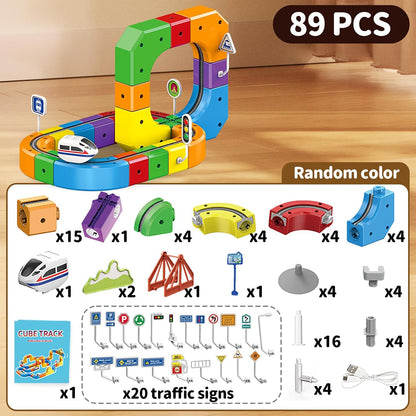 Electric Train Set Flexible Race Track Toys for 3 4 5 6 7 8 Years Old Boys and Girls