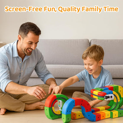 Electric Train Set Flexible Race Track Toys for 3 4 5 6 7 8 Years Old Boys and Girls