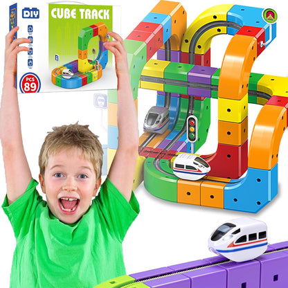 Electric Train Set Flexible Race Track Toys for 3 4 5 6 7 8 Years Old Boys and Girls