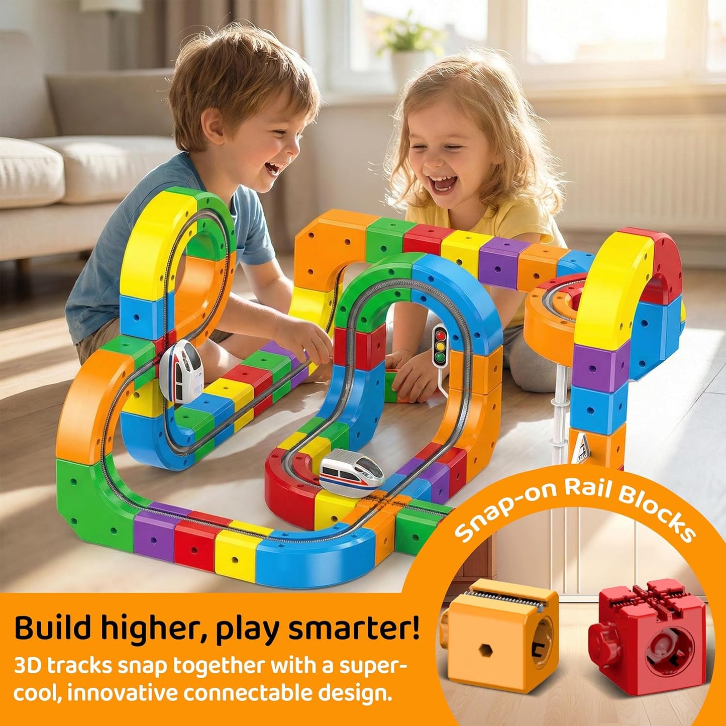 Electric Train Set Flexible Race Track Toys for 3 4 5 6 7 8 Years Old Boys and Girls