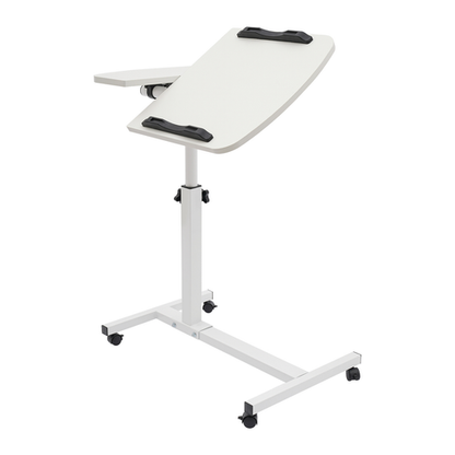 Adjustable Laptop Desk Stand Tilting Overbed Table with Wheels Mobile Laptop Table Foldable Rolling