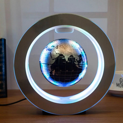 Floating Globe Levitating World Map Rotating Ornament LED Lamp for Bedside Light Novelty
